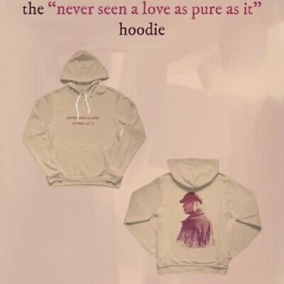 Taylor Swift Never Seen a Love as Pure as it Embroidered Hoodie evermore - Picture 2 of 4